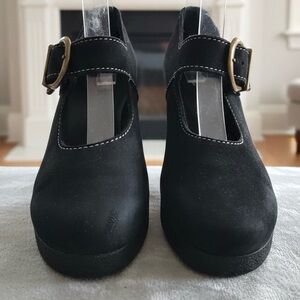 Arche Briska Mary Jane Wedge Black Leather Shoes